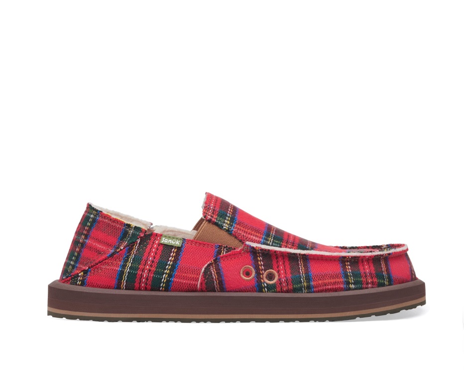Sanuk M Vagabond St Plaid Chill Red Multi