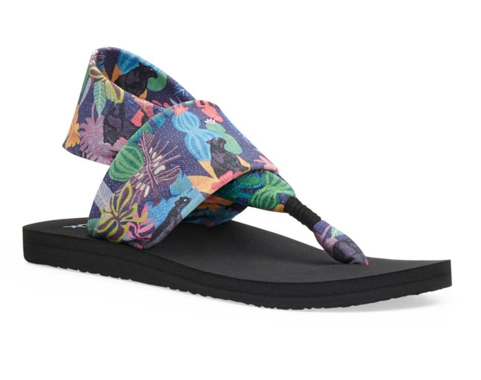 Sanuk W Sling St Tropical Jaguar Black Multi